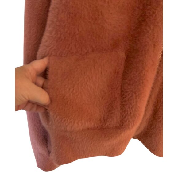 MAEVE ANTHROPOLOGIE Mauve Pink Kalista Eyelash Full-Zip Sweater Jacket Medium - Picture 6 of 8